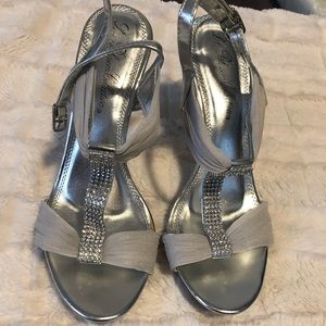 Classy silver evening shoes